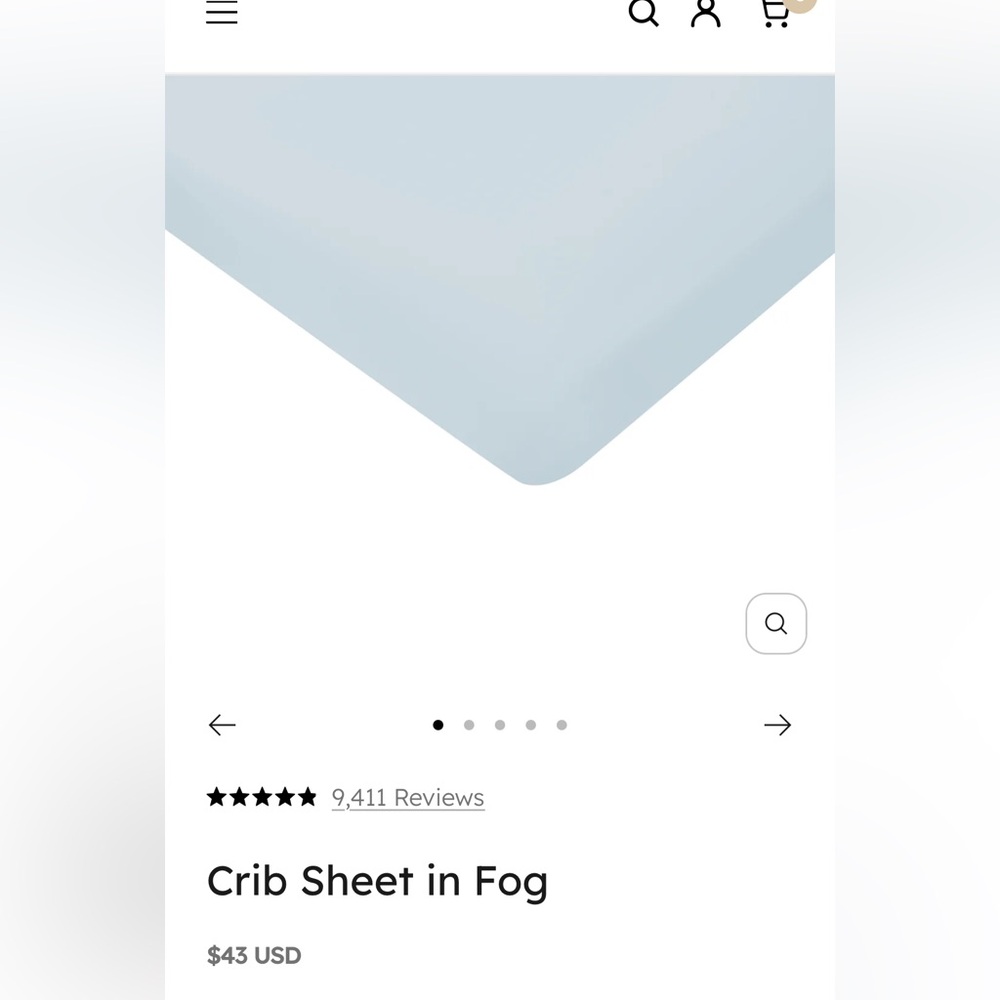 Kyte baby crib sheet in blue/fog